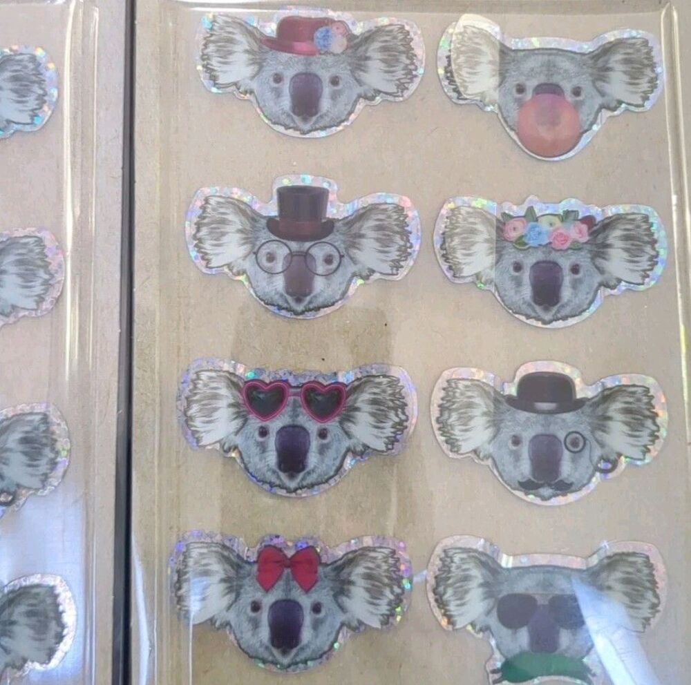 (4) NEW Koala Bears Sticker Pack Sheet Dimensional Pop-Up - 8 stickers each - Picture 4 of 4
